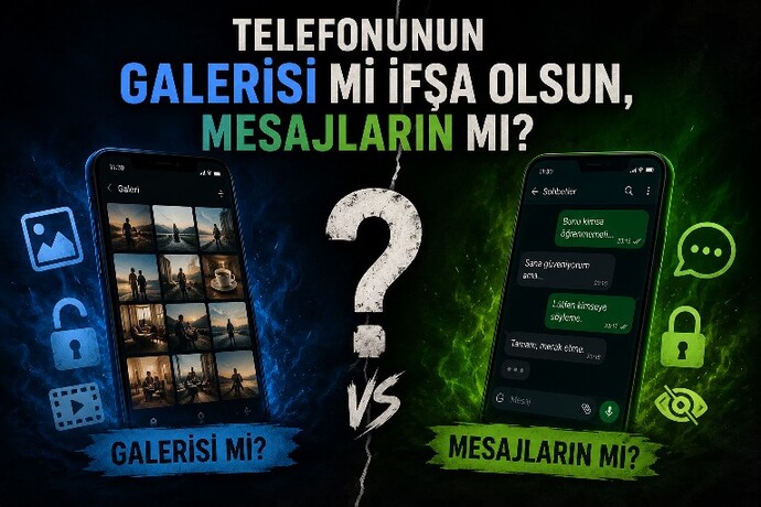 Telefonunun galerisi mi ifşa olsun, mesajların mı?