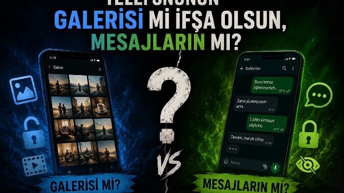 Telefonunun galerisi mi ifşa olsun, mesajların mı?