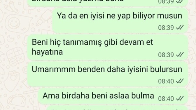 Eski sevgilimi bunları yazıp engelledim iyi yapmış mıyım?