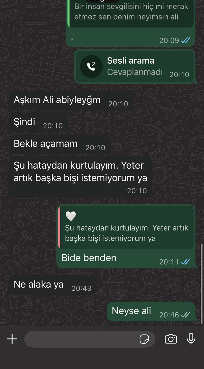 Ayrılmakta haksız miyim ( sabahtan beri yazmıyor aq)?