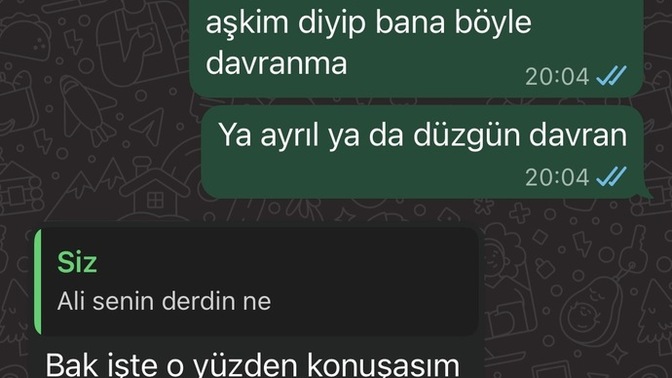 Ayrılmakta haksız miyim ( sabahtan beri yazmıyor aq)?