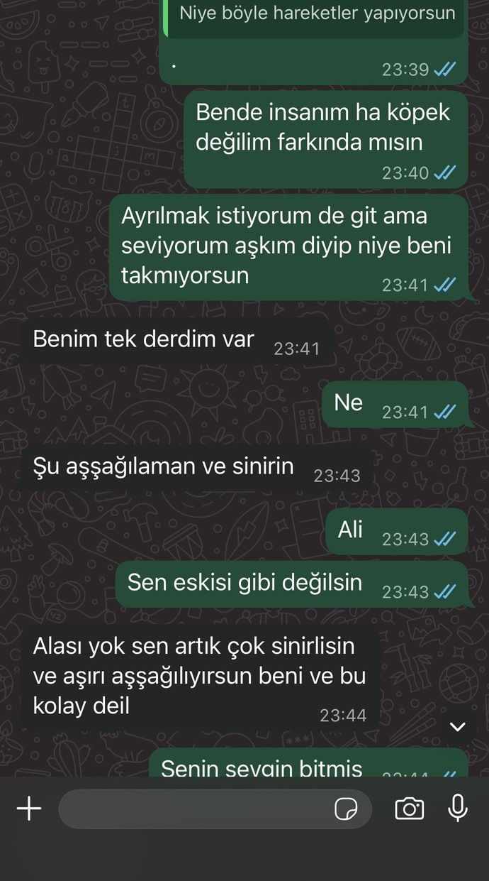 Sizce ben mi zorluyorum bitmiş gibi mi?