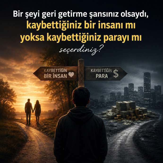 Bir şeyi geri getirme şansınız olsaydı, kaybettiğiniz bir insanı mı yoksa kaybettiğiniz parayı mı seçerdiniz?