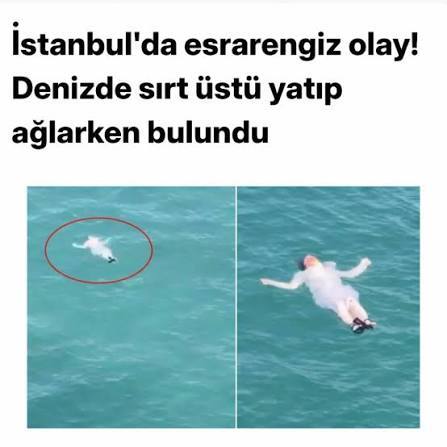 Haliçte denizde sırtüstü yatıp ağlayan bir kız bulundu.. Ağlamak için bundan daha gizli bir yer olabilir mi sizce 😅🤣?