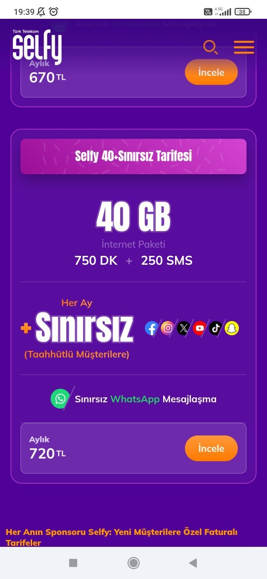 Aşağıdaki Türk Telekom uygulamasında canlı yayınlar ücretsiz mi?