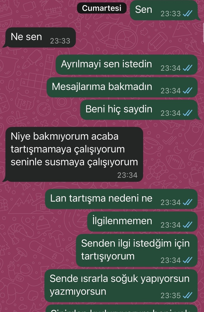 Tartışıp barıştıktan sonra hâlâ geç yazan sevgili istemiyor mudur?