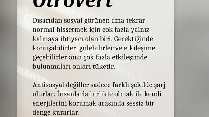Siz daha cok sosyal mi yoksa icine kapanik bir otrovert misiniz?