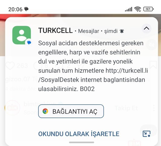 Turkcell kullanan herkese bu mesaj geliyor mu?