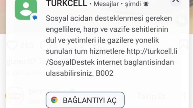 Turkcell kullanan herkese bu mesaj geliyor mu?