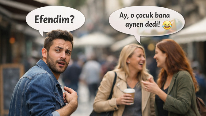 Hiç yolda konuşan birilerini yanlışlıkla size hitap ediyor sanıp cevap verdiniz mi?