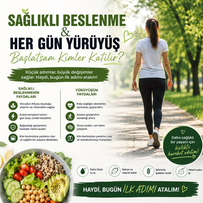 Sağlıklı Beslenme & Yürüyüş Hareketi Başlatsam Kimler Katılır 🥕🥘🏃‍♀️🏃‍♂️?