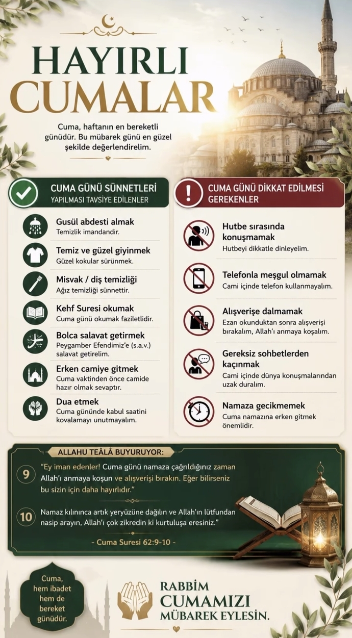 Cuma günü özellikle cuma namazına düzenli gidiyor musunuz, nasıl değerlendiriyorsunuz?