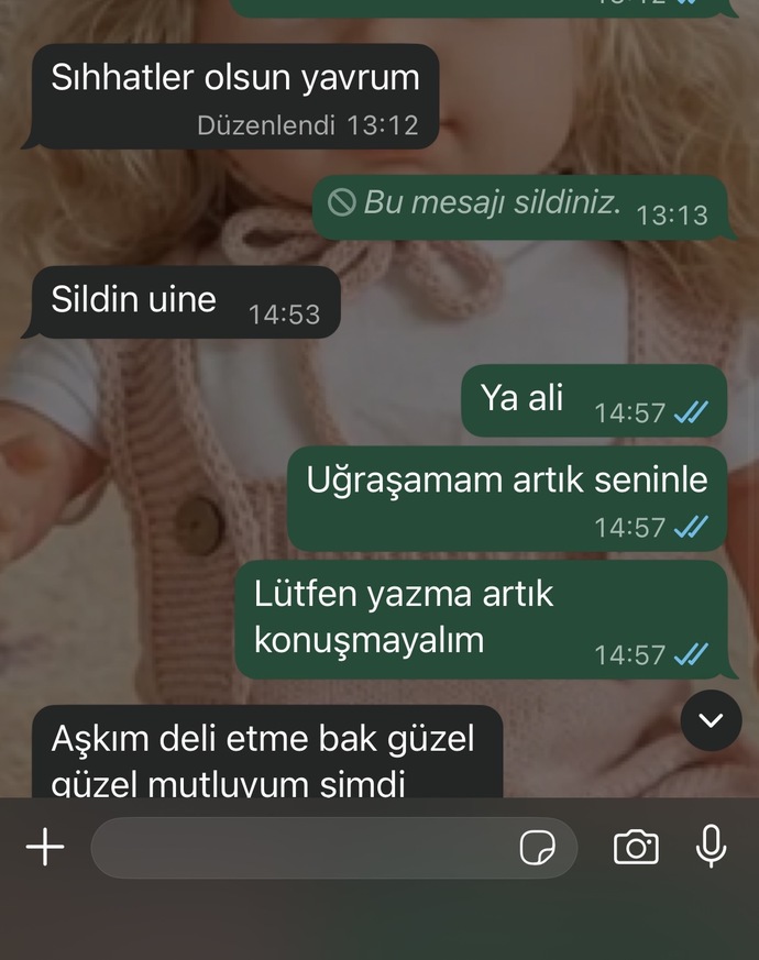 Niye cevap vermiyor bitti mi şimdi her şey?