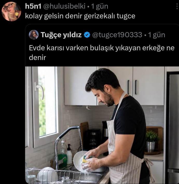 Erkek adam bulaşık yıkar mı?