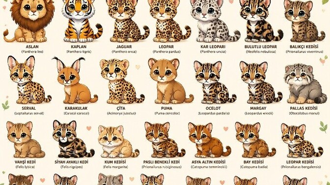 Aslan, kaplan, panter falan gerçekten farklı tür mü yoksa hepsi kedi mi?