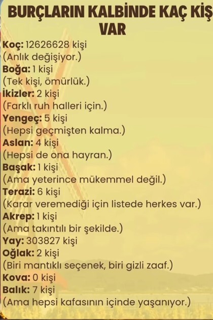 Senin kalbinde kaç kişi var?