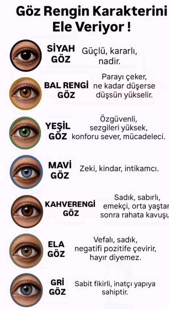Sizin Göz renginiz Hangisi?