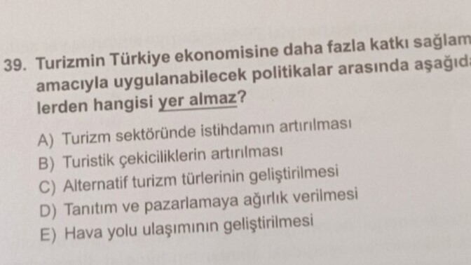 Cevap nasıl A olabilir?