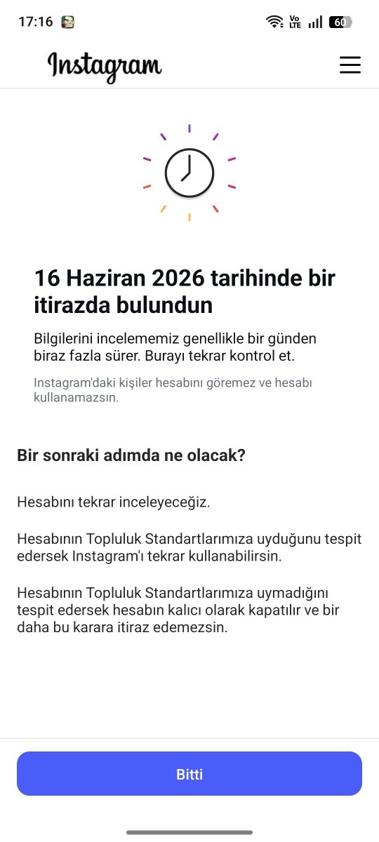 Instagram kalıcı olarak kapanırsa uygulamadan veya mail ile bildirim gelir mi?