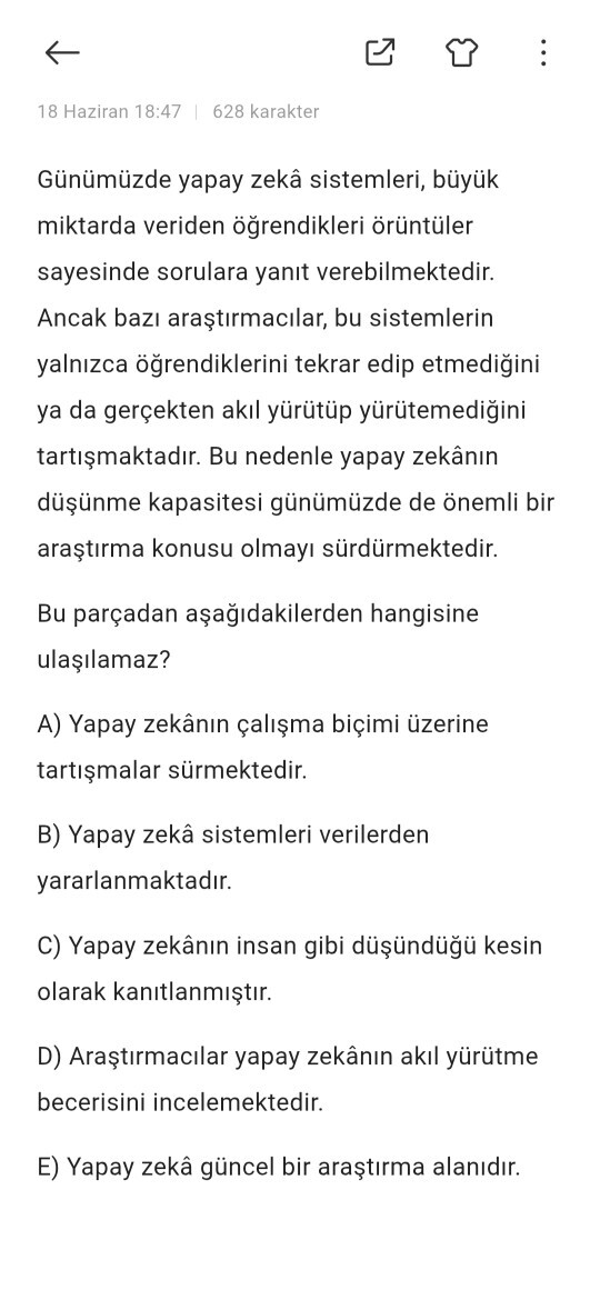 Kendi yaptığım paragraf sorusu osym tarzı gibi olmuş mu?