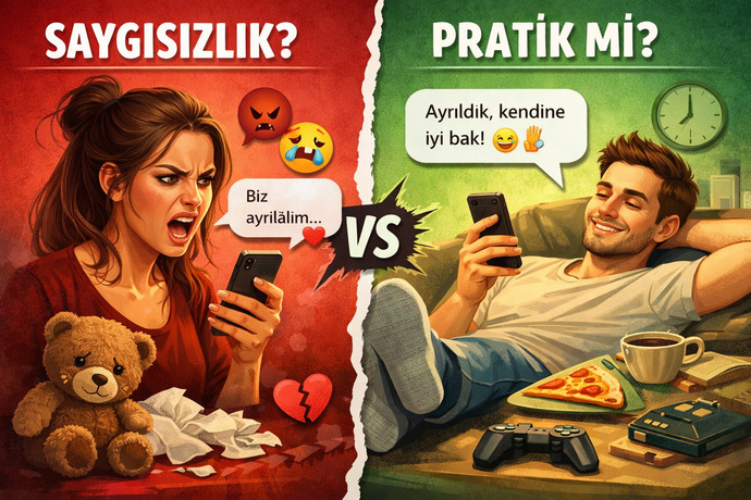 Mesajla ayrılmak sizce saygısızlık mı yoksa pratik mi?