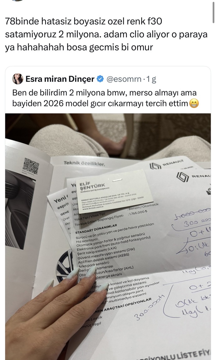 Son model Clio alan kadın neden bu kadar linçlendi. Kadını haklı bulan var mı? 2 milyona clio, opel vs alınmaz mı?