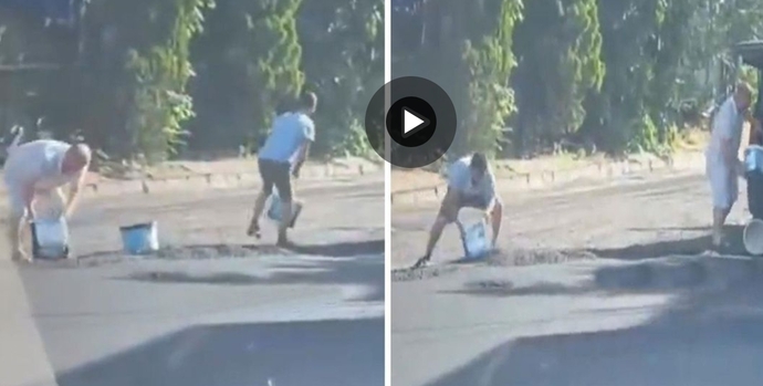 Esenyurtta yola dükülen asfaltın kovalarla götürülmesi hakkında ne düşünüyorsunuz?