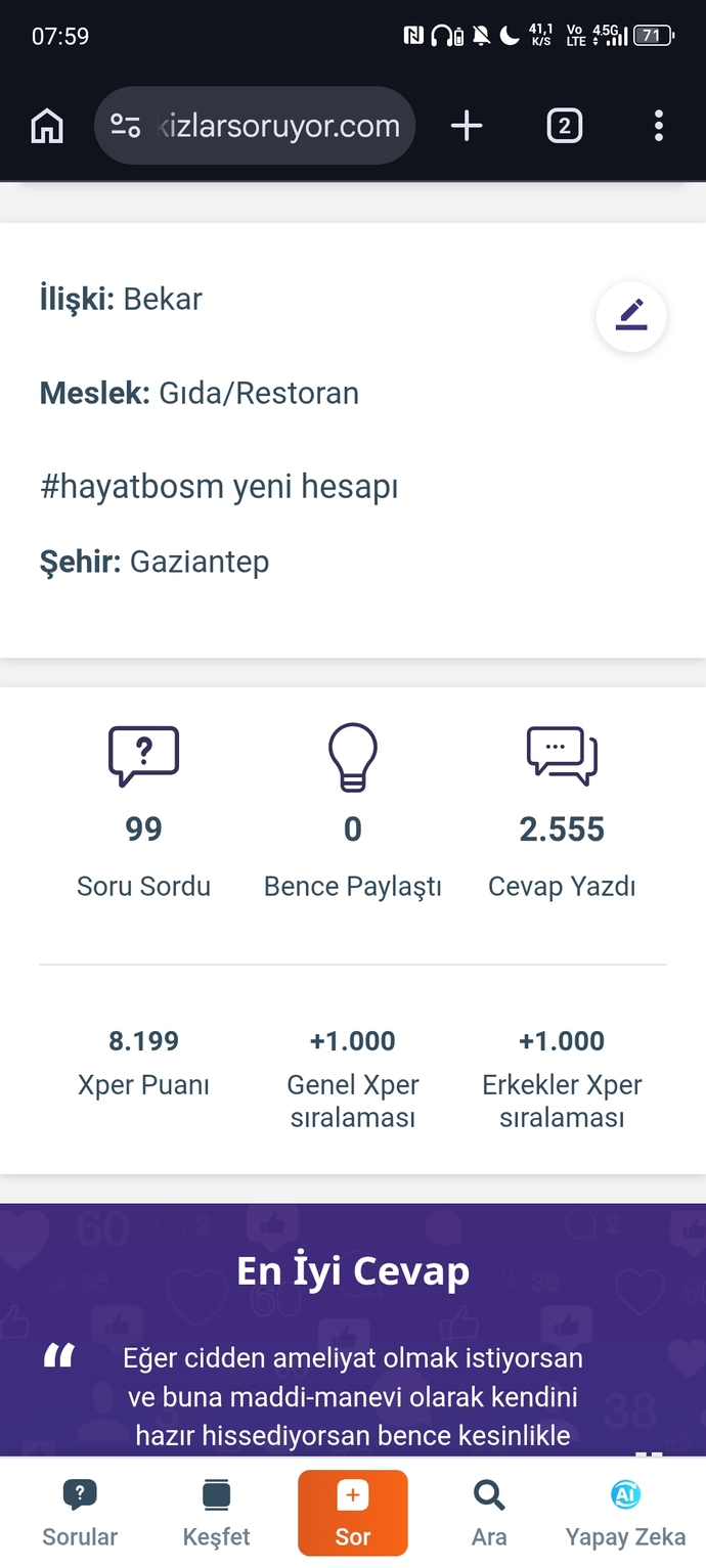 Buradan birinden hiç hoşlandınız mı?