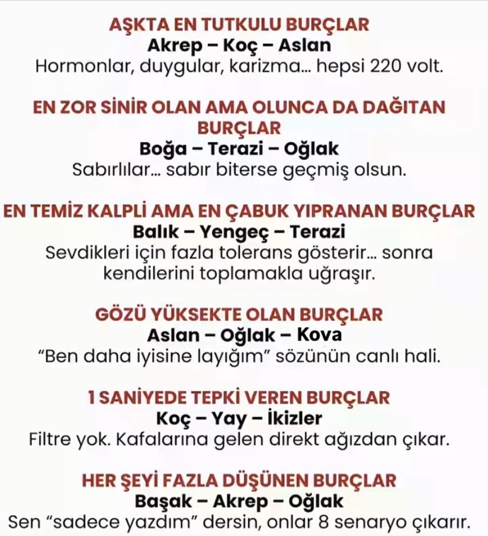 Hangi Burçsunuz arkadaşlar?