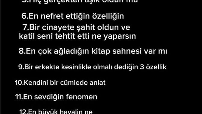 Bana sormak İstediğiniz bir soru var mi?