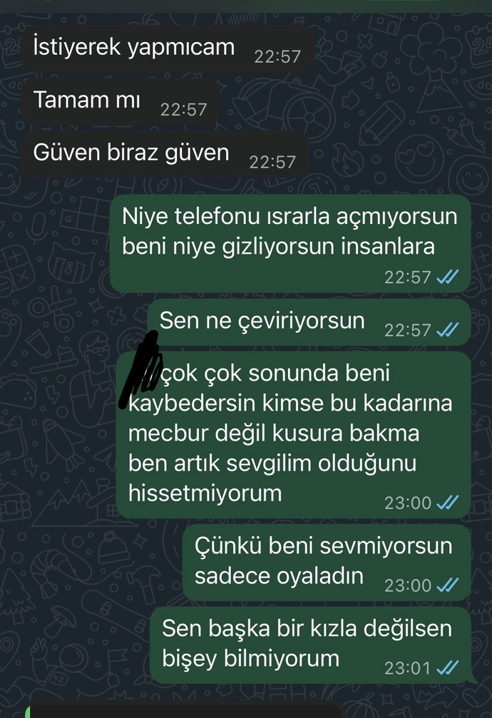 Sabahtan beri benimle iletişim kurmuyor güya sevgilim aq şaka gibi değil mi?