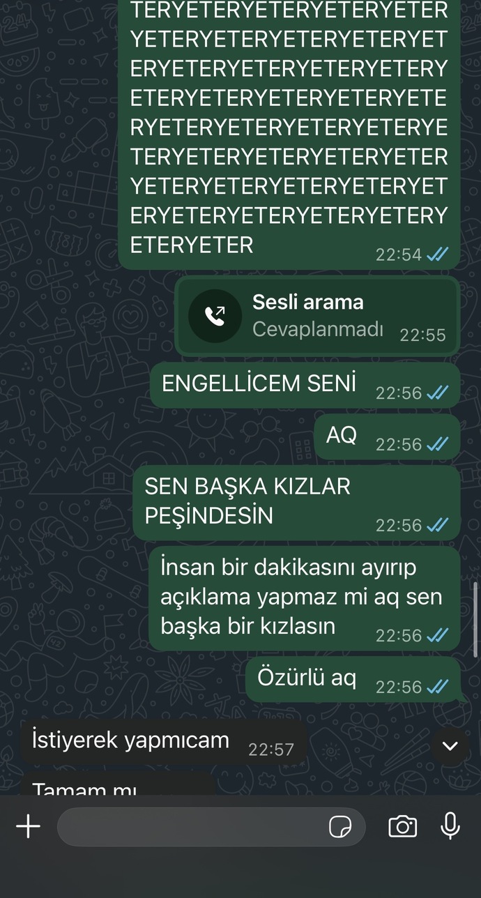 Sabahtan beri benimle iletişim kurmuyor güya sevgilim aq şaka gibi değil mi?