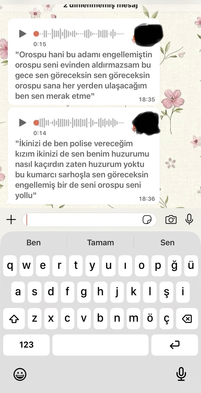 adam evliydi mesajları karısı görmüş beni böyle tehdit ediyor bir şey yapabilir mi
