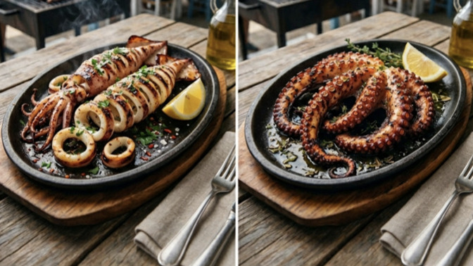 Izgara kalamar mı ızgara ahtapot mu?