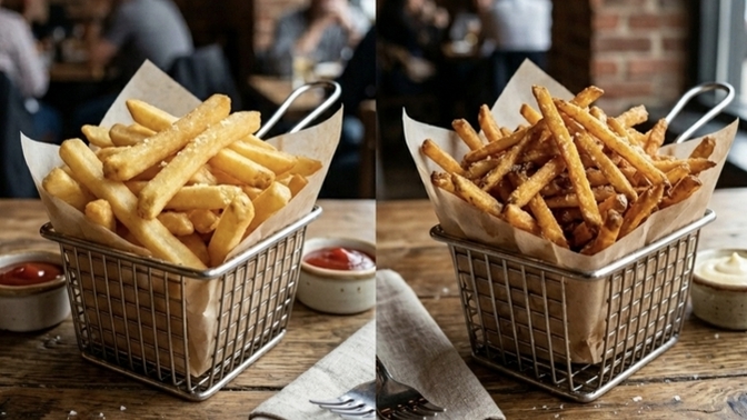 Çıtır patates kızartması mı klasik patates kızartması mı?