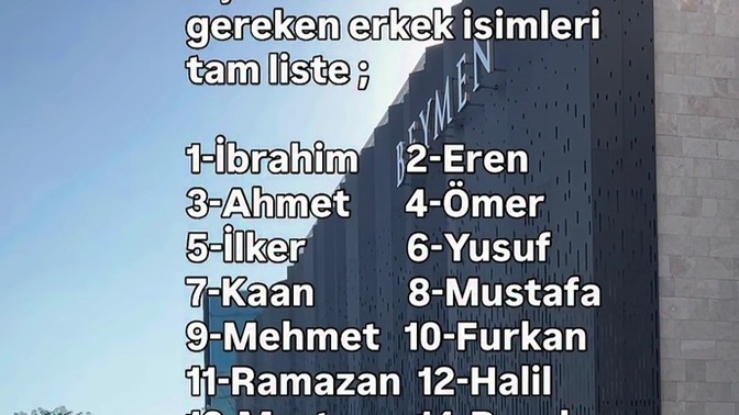 Aşık olunmaması gereken erkek isimleriymiş eksik olan var mı😂?