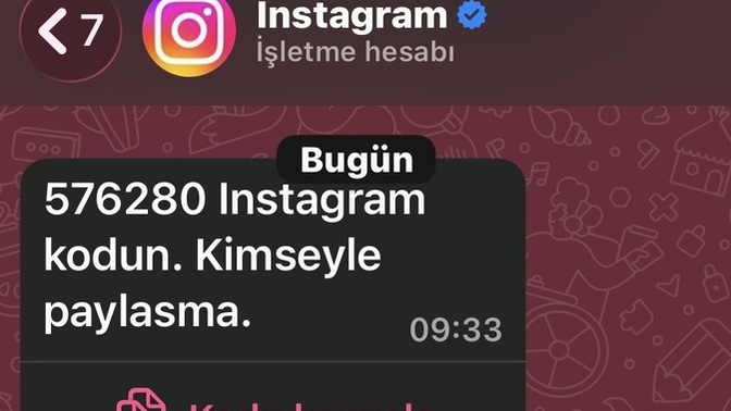 Biri instagram hesabımı çalmaya mı çalışmış?