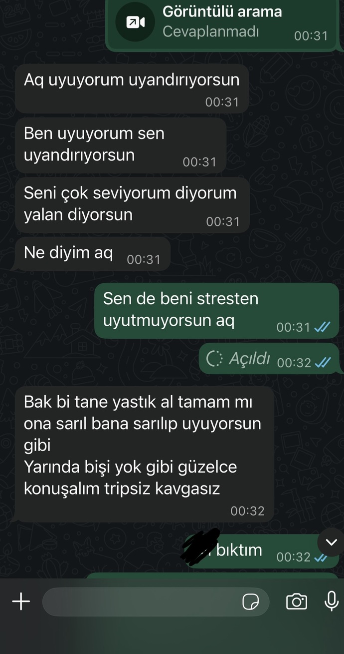 Bana neden bunu yapti ayrılmak mi istiyor szce?