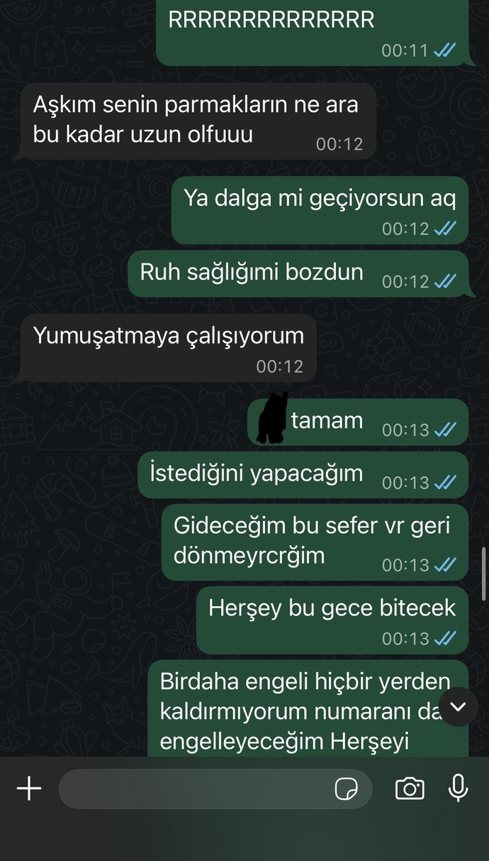 Bana neden bunu yapti ayrılmak mi istiyor szce?