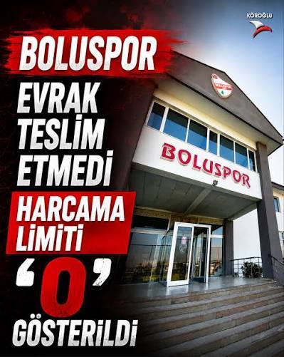 Boluspor harcama limiti 0 TL! Ne düşünüyorsunuz?