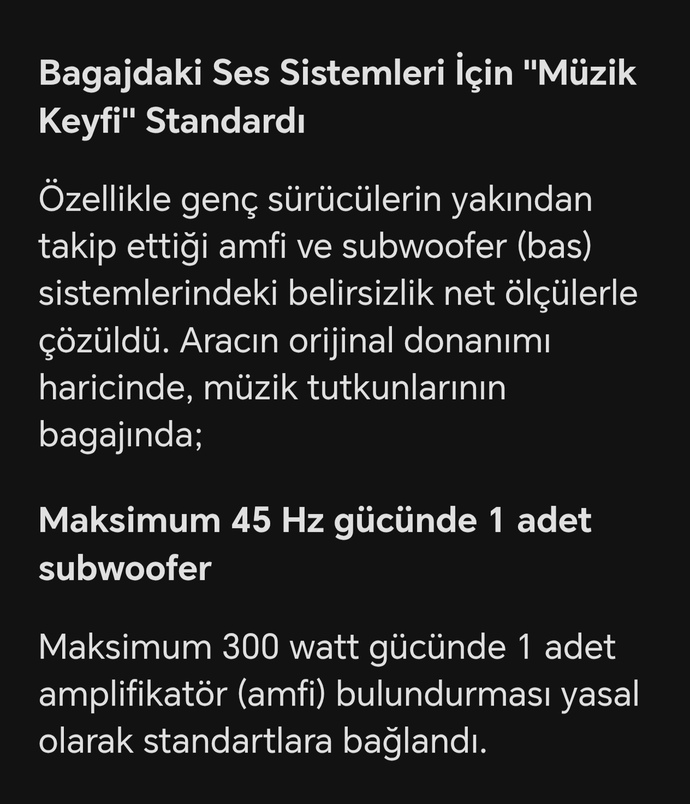 Araçlarda ses sistemleri hakkında yeni açıklanan yönetmelik hakkında ne düşünüyorsunuz?