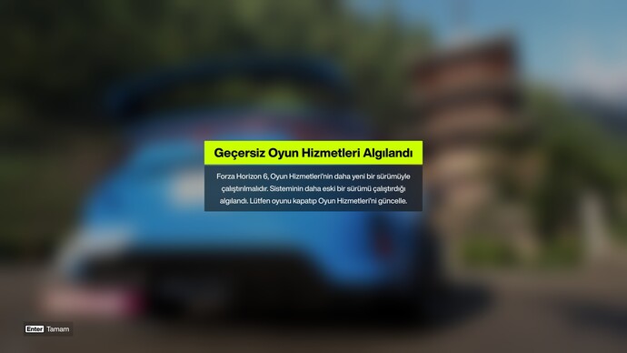 Forza horizon 6 güncel hatası?