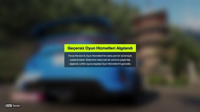 Forza horizon 6 güncel hatası?