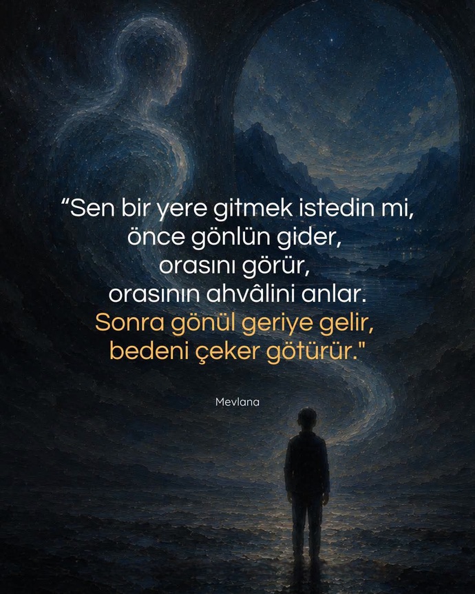 Mevlana’nın sözündeki gibi bir yere gitmeden önce gönlün oraya gerçekten gider mi?