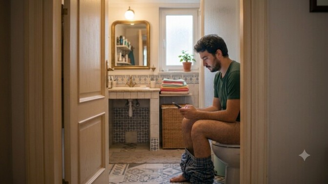 Evde tek başına kaldığında tuvaletin kapısını kapatır mısın?