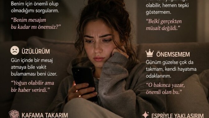Sevgiliniz bütün gün mesaja cevap vermezse ne yaparsınız, tepkiniz ne olur?