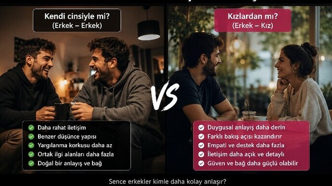 Erkekler kendi cinsiyle mi daha rahat anlaşıyor yoksa kadınlarla mı daha iyi anlaşıyor?