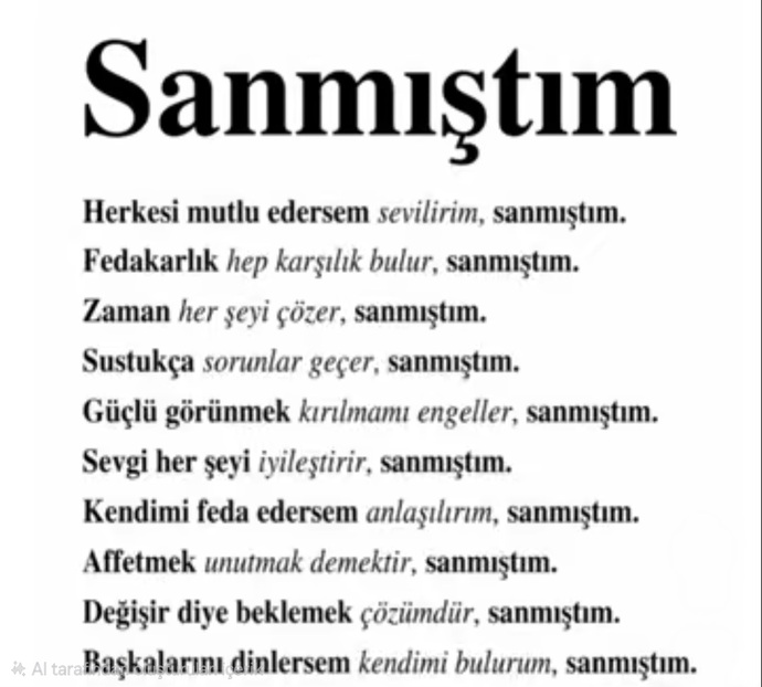 Peki ya sen... Hangi yalana hala gerçek diye tutunuyorsun?