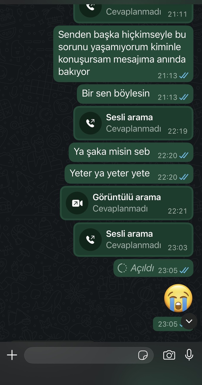 Niye cevap vermiyor szce yeter ya?
