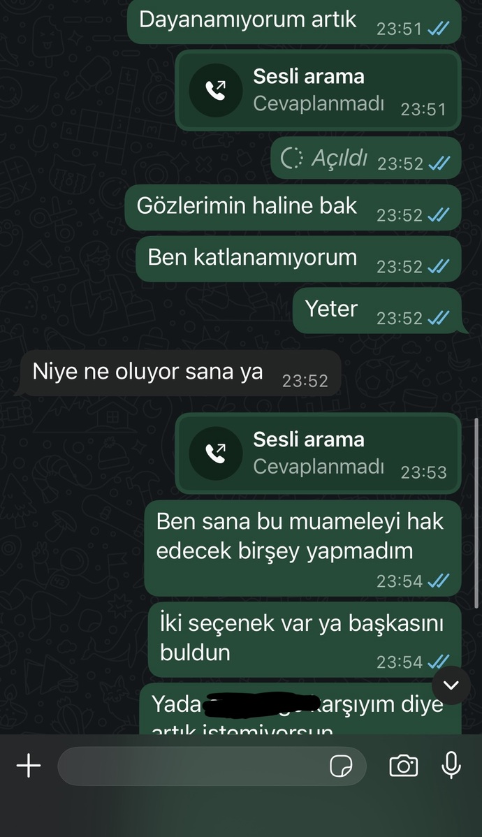 Niye cevap vermiyor szce yeter ya?